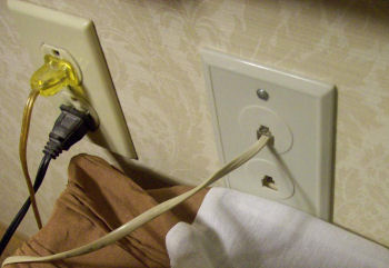 hotel room phone jack