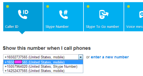 Choose Your Skype Caller ID Number