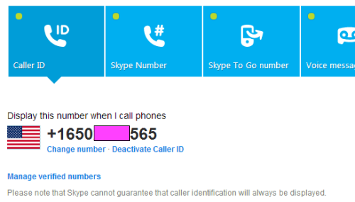 Display Skype Number