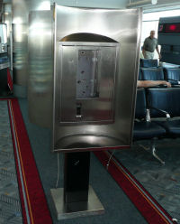 Empty pay phone stand