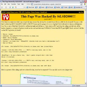 1999 - RBCP sets up a fake hacked page.